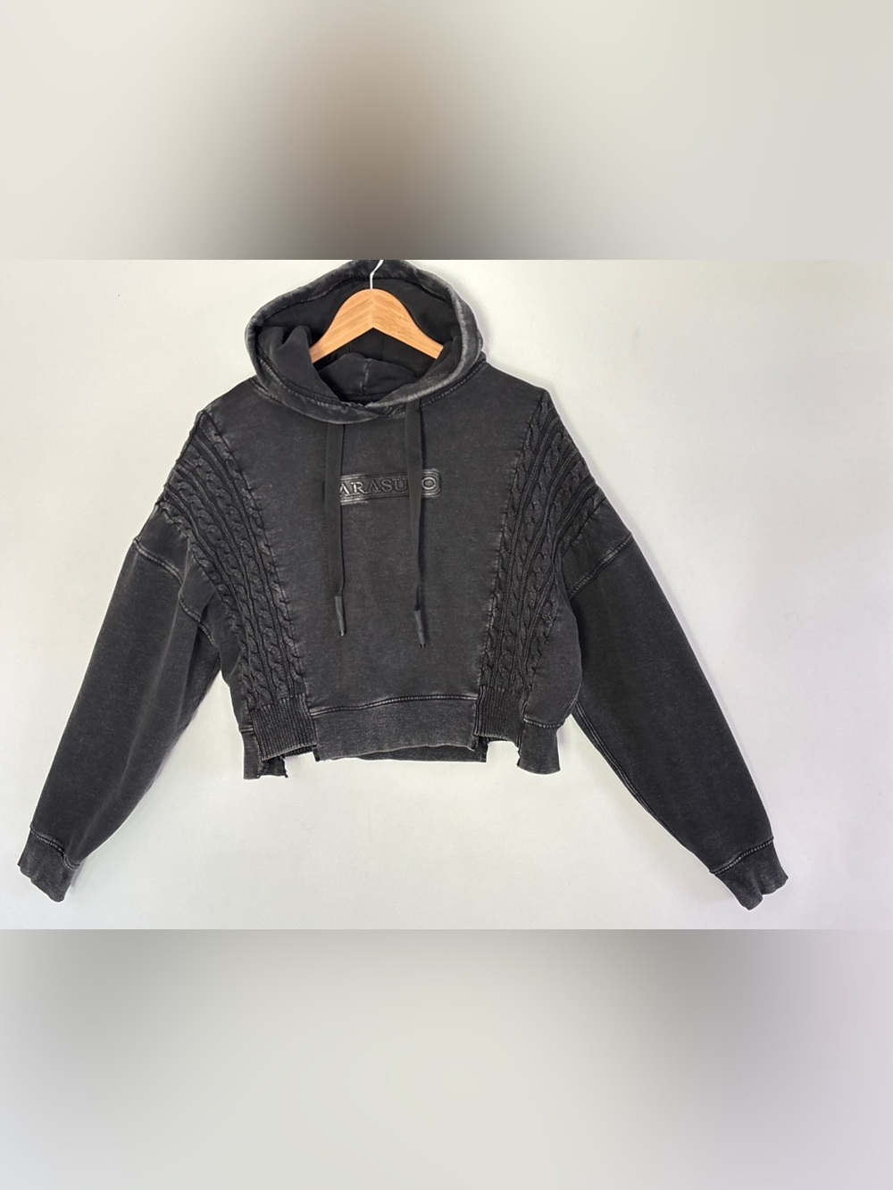 Parasuco Women’s Washed Cropped Hoodie Grunge Size Small *A49